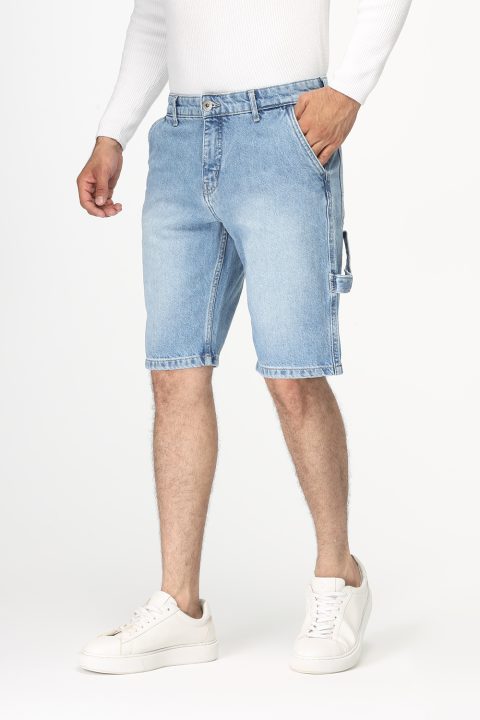Regular Fit Jeans Short Light Blue - Image 3