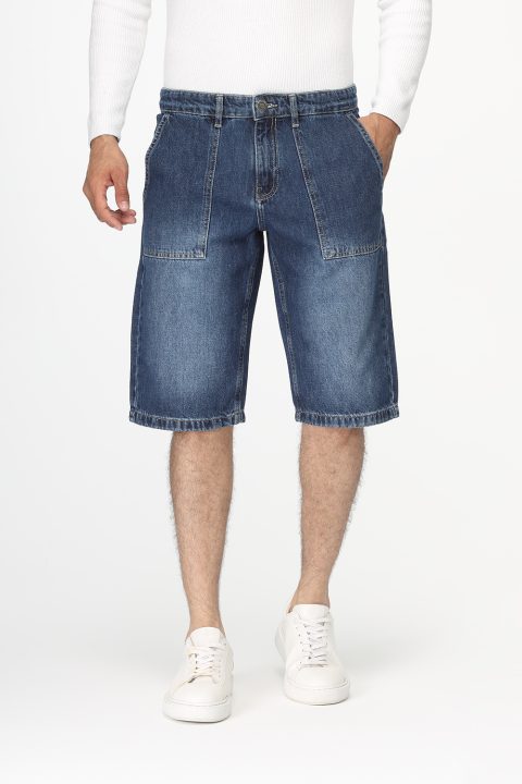 Regular Fit Jeans Short Dark Blue