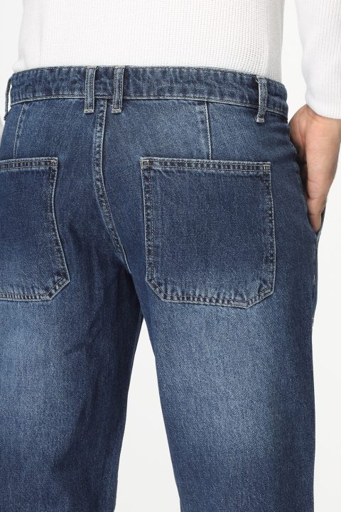 Regular Fit Jeans Short Dark Blue - Image 4