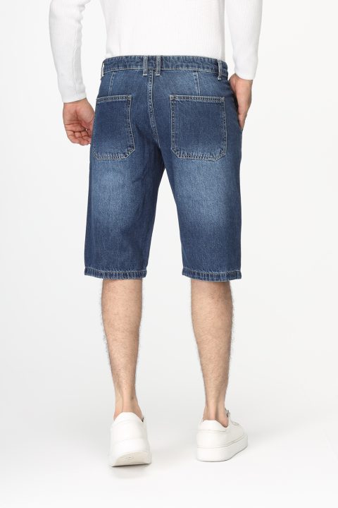 Regular Fit Jeans Short Dark Blue - Image 5