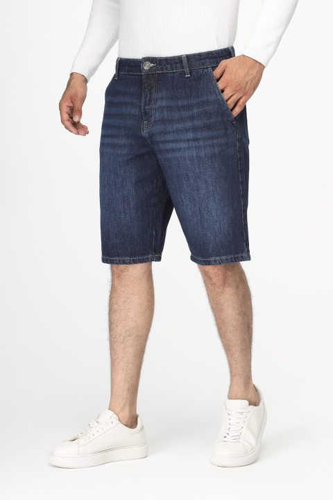 Regular Fit Jeans Short Dark Blue - Image 3