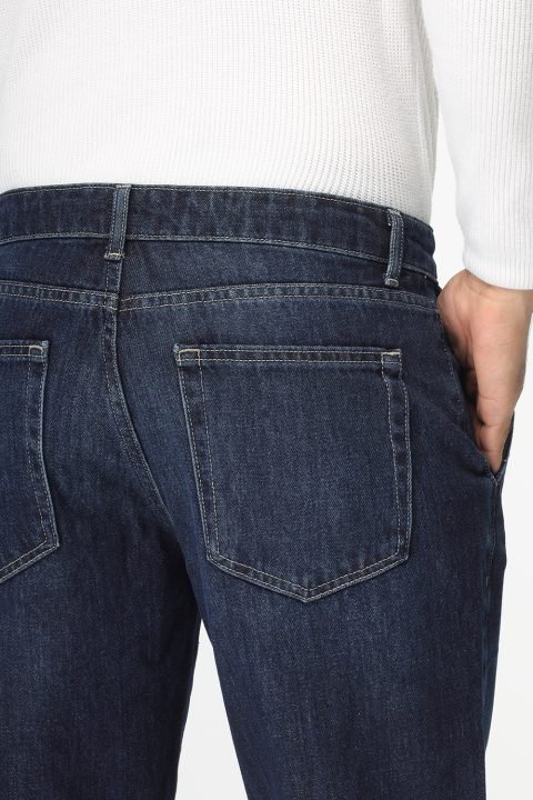 Regular Fit Jeans Short Dark Blue - Image 4