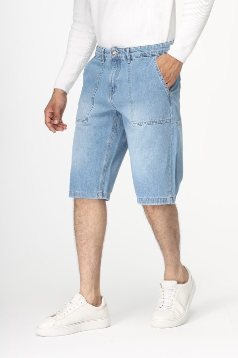 Regular Fit Jeans Short Light Blue - Image 3
