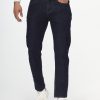 Slim Straight Fit Trousers Jeans Dark Blue
