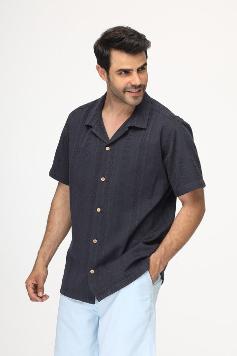 Relax Fit Shirt Half Dark Blue - Image 3