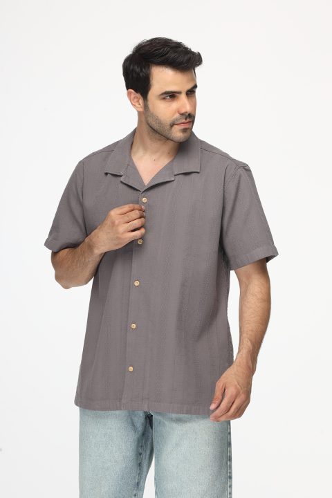Relax Fit Shirt Half Gray - Image 3