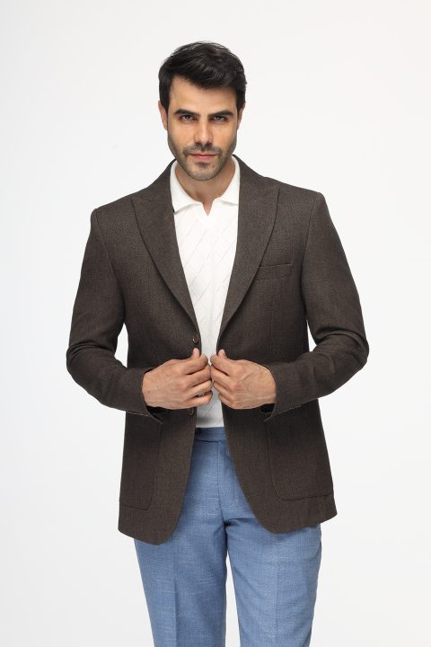 Slim Fit Blazer Brown