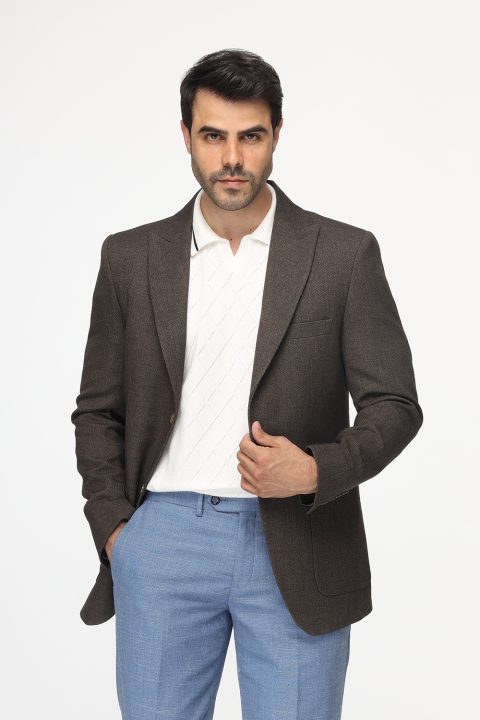 Slim Fit Blazer Brown - Image 3