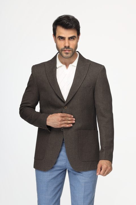 Slim Fit Blazer Brown - Image 4