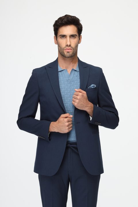 Slim Fit Suit Dark Blue - Image 3