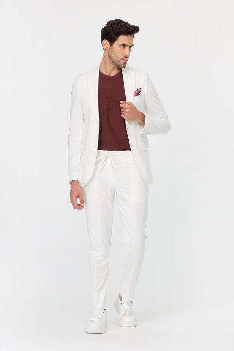 Slim Fit Suit White