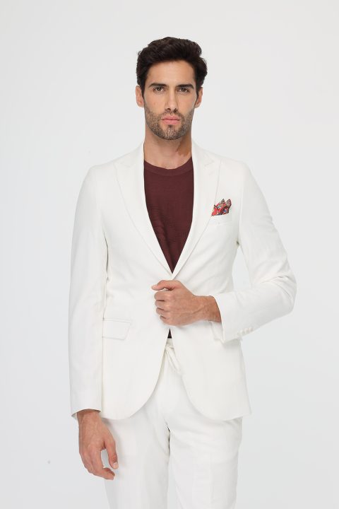 Slim Fit Suit White - Image 3
