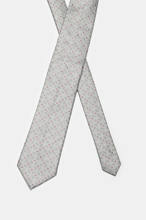 Jacquard Tie 7 cm Gray - Image 2