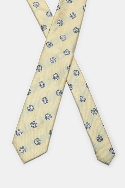 Jacquard Tie 7 cm Yellow - Image 2
