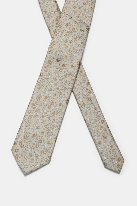 Jacquard Tie 7 cm Beige - Image 2