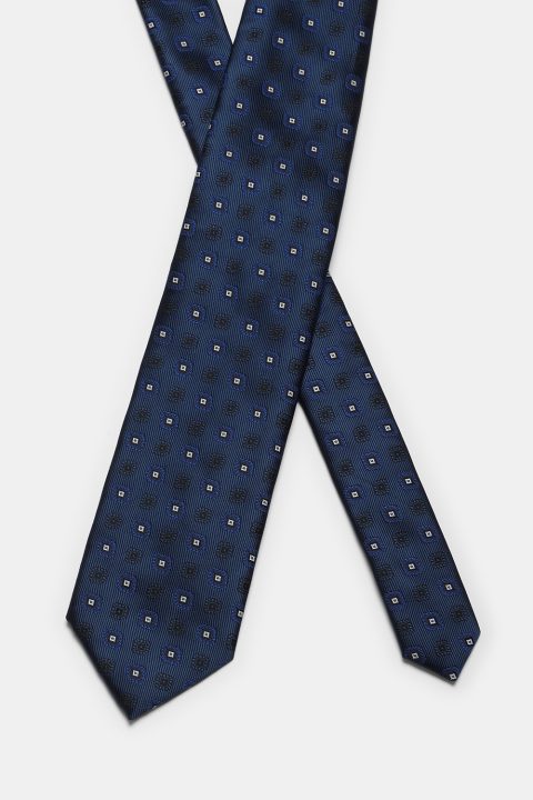 Jacquard Tie 7 cm Dark Blue - Image 2