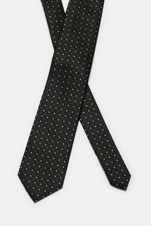 Jacquard Tie 7 cm Black - Image 2