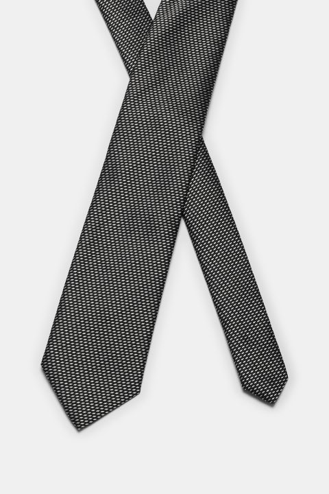 Jacquard Tie 7 cm Black - Image 2