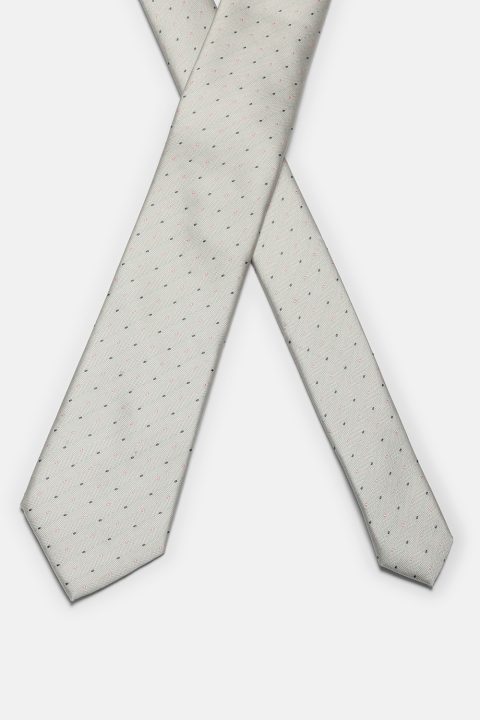Jacquard Tie 7 cm Off White - Image 2