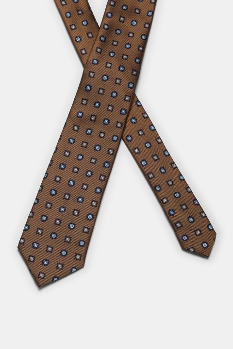 Jacquard Tie 7 cm Brown - Image 2