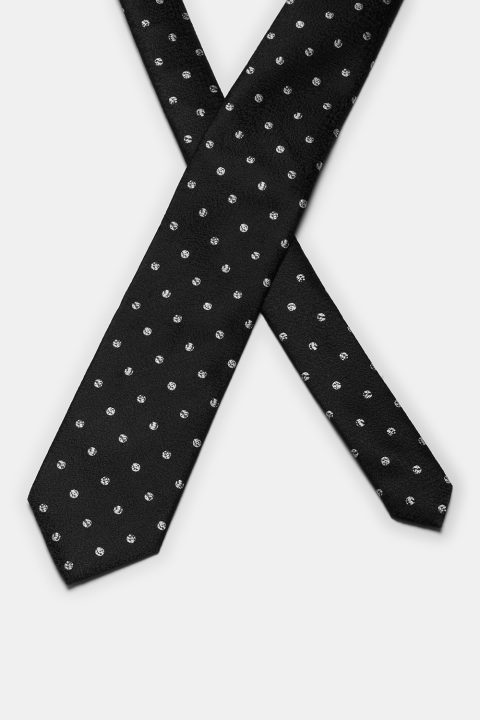 Jacquard Tie 7 cm Black - Image 2