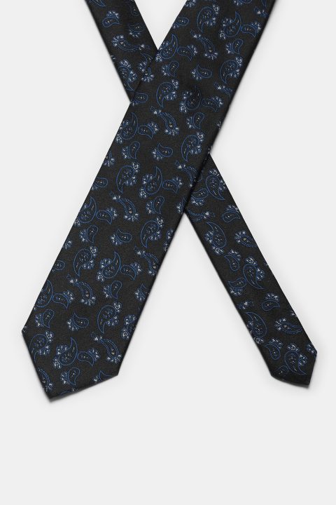 Jacquard Tie 7 cm Black - Image 2