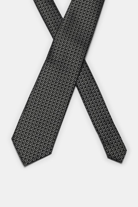 Jacquard Tie 7 cm Black - Image 2