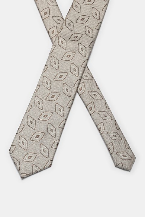 Jacquard Tie 7 cm Light Brown - Image 2