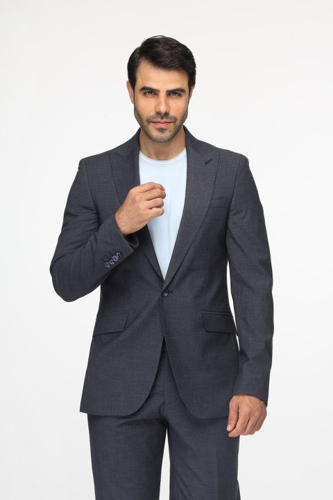 Slim Straight Fit Suit Blue - Image 4