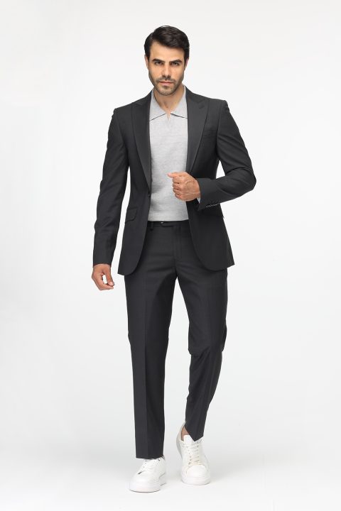 Slim Straight Fit Suit Gray