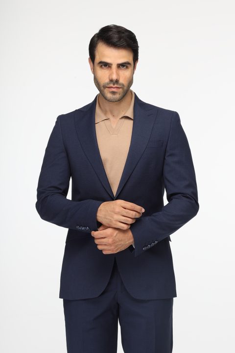 Slim Straight Fit Suit Dark Blue - Image 3