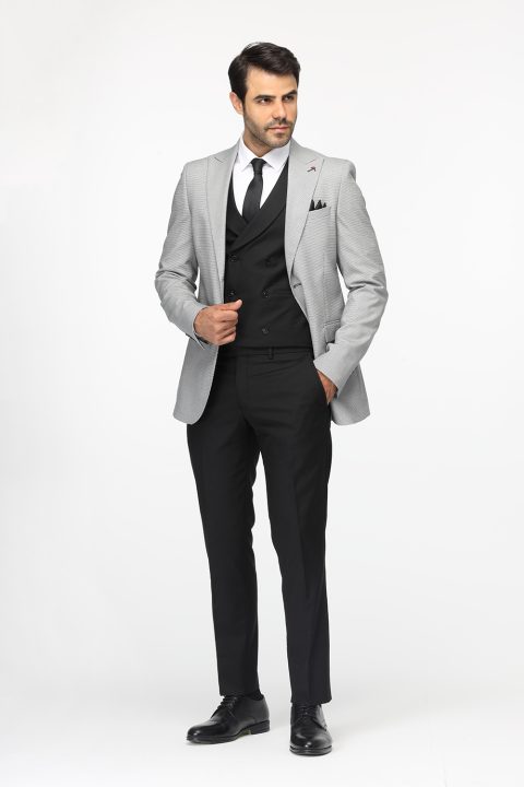Slim Fit Suit Light Gray - Image 4