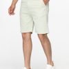 Regular Fit Linen Short Light Green - Image 3