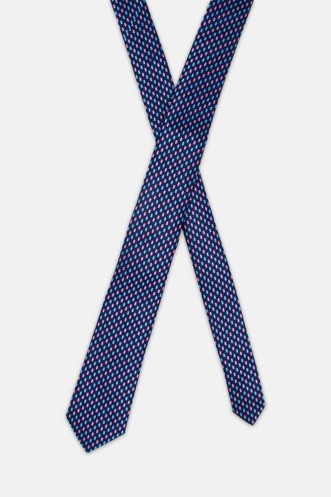 Jacquard Tie 7 cm Blue - Image 2