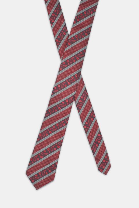 Stripe Tie 7 cm Maroon - Image 2