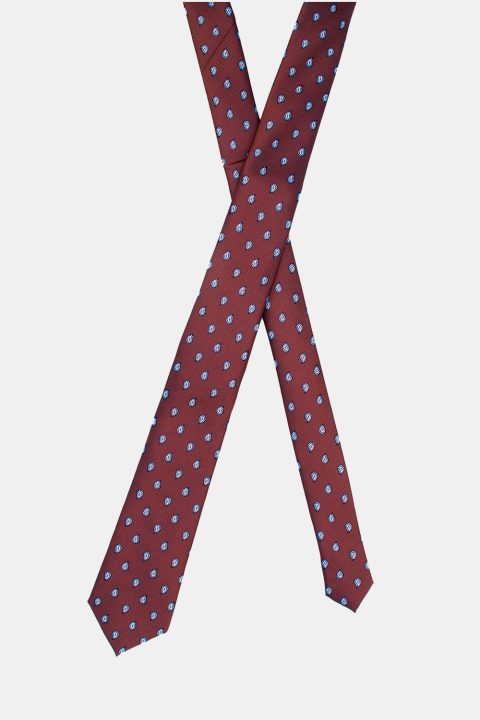 Jacquard Tie 7 cm Maroon - Image 2