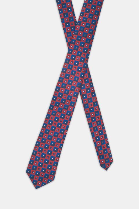 Jacquard Tie 7 cm Dark Blue - Image 2