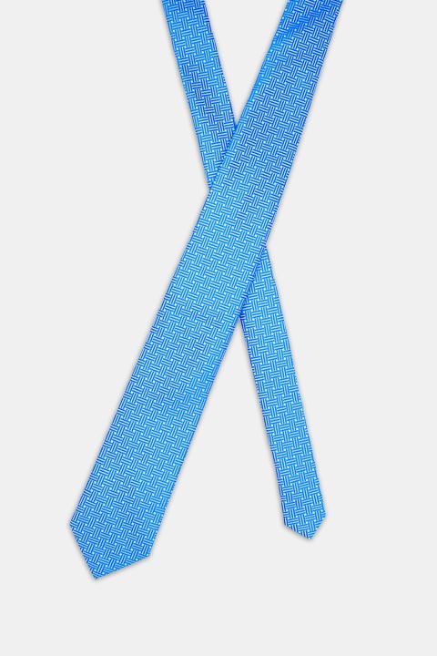 Jacquard Tie 7 cm Light Blue - Image 2