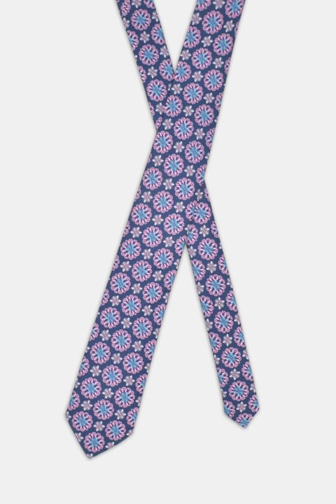 Jacquard Tie 7 cm Dark Blue - Image 2