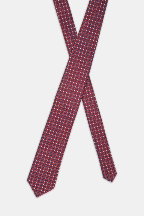 Jacquard Tie 7 cm Maroon - Image 2