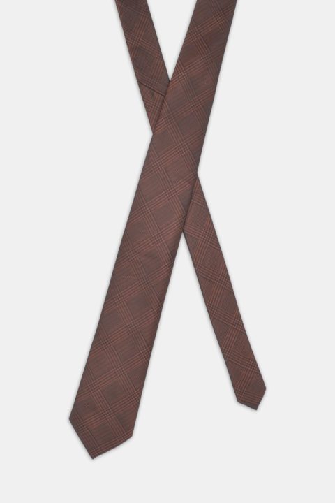 Jacquard Tie 7 cm Brown - Image 2