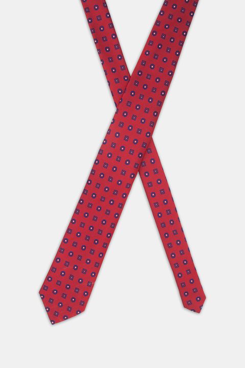 Jacquard Tie 7 cm Maroon - Image 2