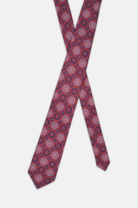 Jacquard Tie 7 cm Red - Image 2