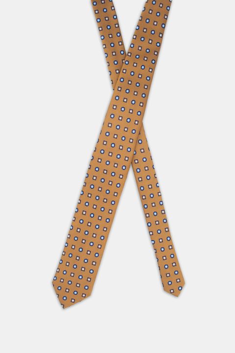 Jacquard Tie 7 cm Light Brown - Image 2