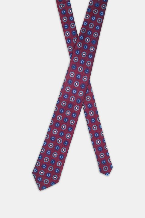Jacquard Tie 7 cm Maroon - Image 2
