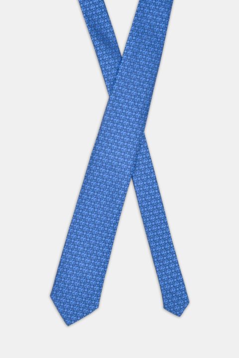 Jacquard Tie 7 cm Blue - Image 2