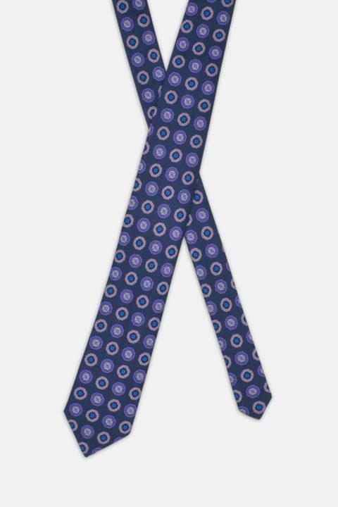 Jacquard Tie 7 cm Dark Blue - Image 2