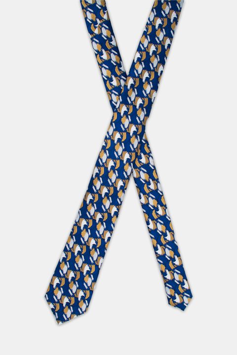 Jacquard Tie 7 cm Blue - Image 2