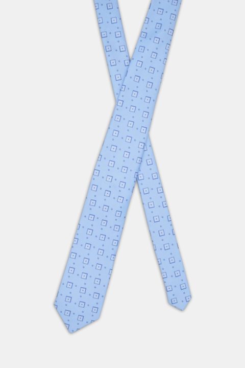 Jacquard Tie 7 cm Light Blue - Image 2