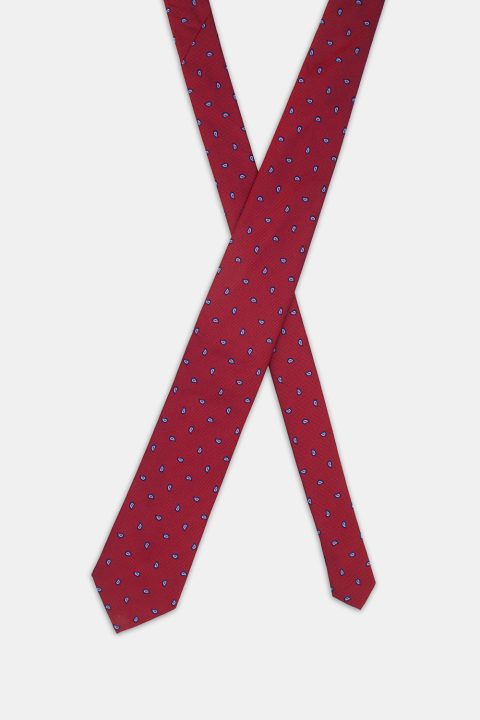 Jacquard Tie 7 cm Maroon - Image 2